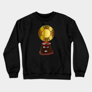 Cowry Crown Obi Elegua w Ifa Binary Divining Table Crewneck Sweatshirt